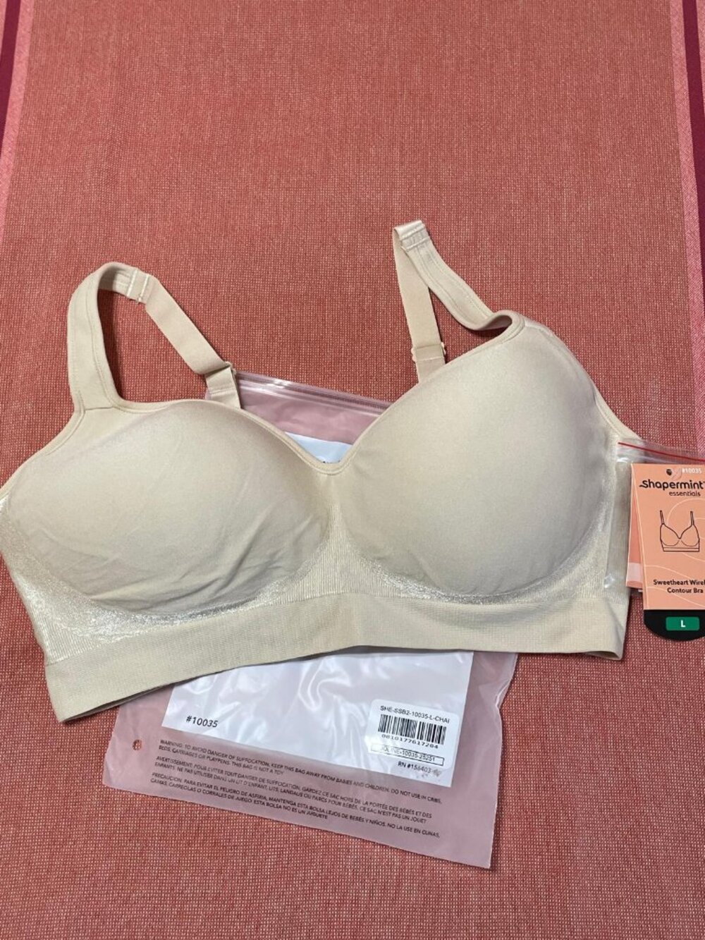 Shapermint Sweetheart Wireless Contour Bra Large